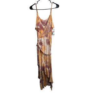 sofia jeans sofia vergara tie dye maxi wrap dress size small sleeveless